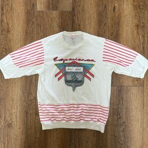 VTG 80s Nags Head Experience Shirt Mens L Red Striped USA Made Texile Print Sail